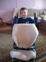 Sheepskin baby carriage
