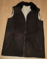 Women's vest with zipper Brown